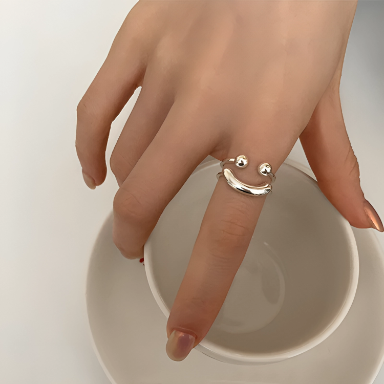 TIJDELIJK 50% KORTING | PositiviRing⢠| Smiley Verstelbare ring