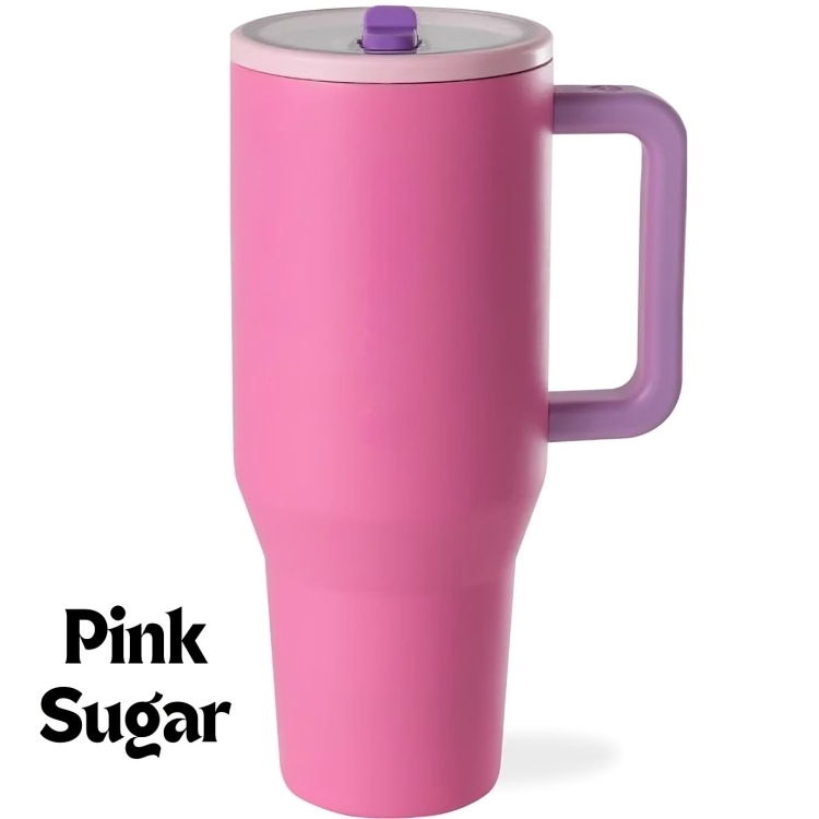 HydroMax™ | 40-oz geïsoleerde drinkbeker met handvat en uitklapbaar rubberen rietje