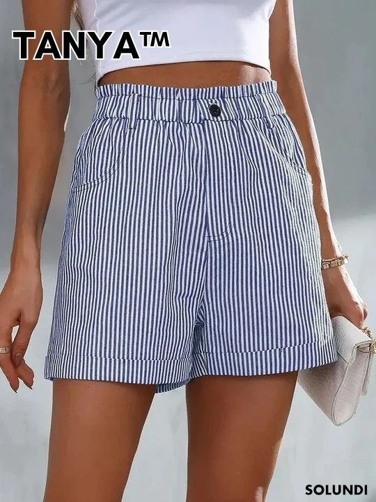 TIJDELIJK 50% KORTING | Tanya™ - Losse, casual gestreepte shorts