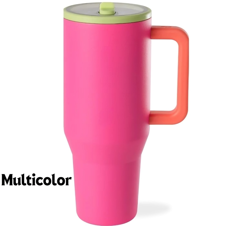 HydroMax™ | 40-oz geïsoleerde drinkbeker met handvat en uitklapbaar rubberen rietje