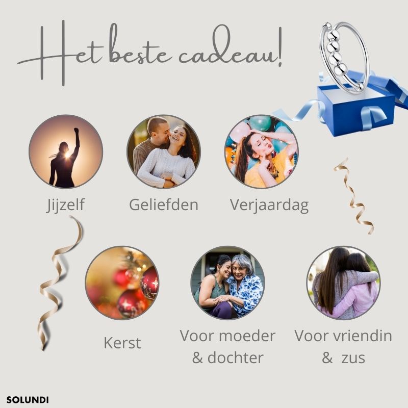 1 + 1 GRATIS VANDAAG | CalmComfort⢠- Fidget-ring met verstelbare parels