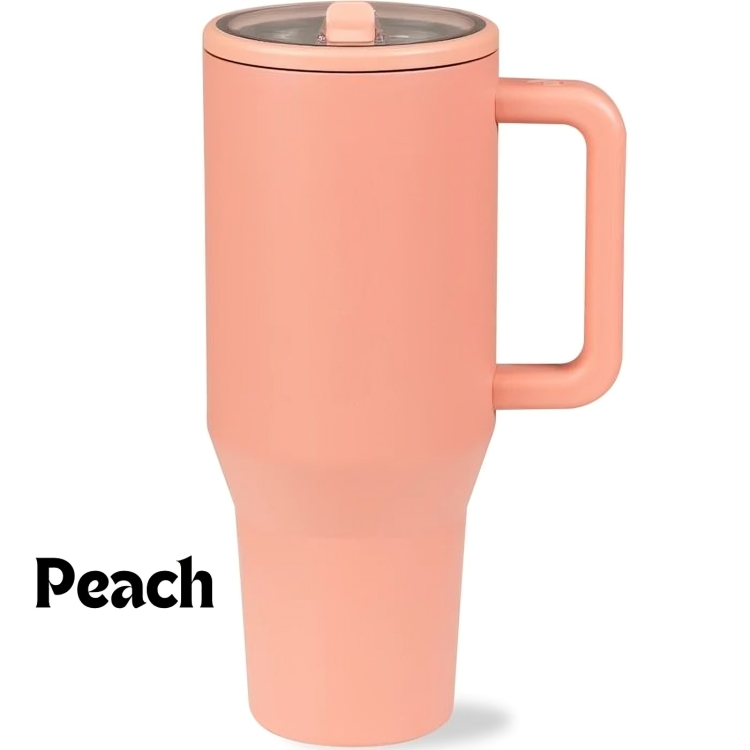 HydroMax™ | 40-oz geïsoleerde drinkbeker met handvat en uitklapbaar rubberen rietje