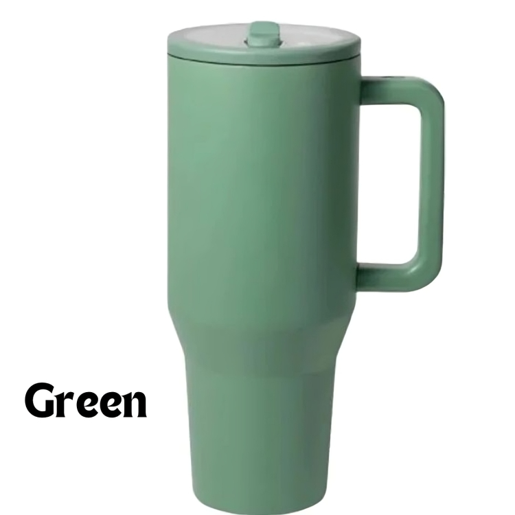 HydroMax™ | 40-oz geïsoleerde drinkbeker met handvat en uitklapbaar rubberen rietje