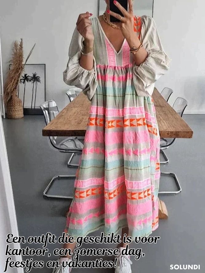 TIJDELIJK 50% KORTING | Odessa⢠| Kleurrijke zomerjurk