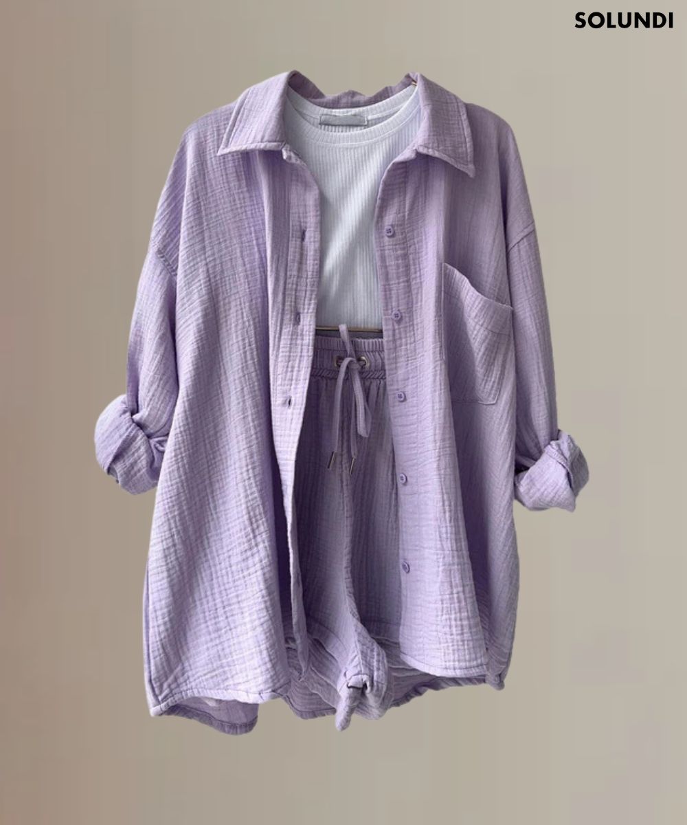 Agatha™ NEW EDITION- Tweedelig overhemd vrijetijdspak met lange mouwen