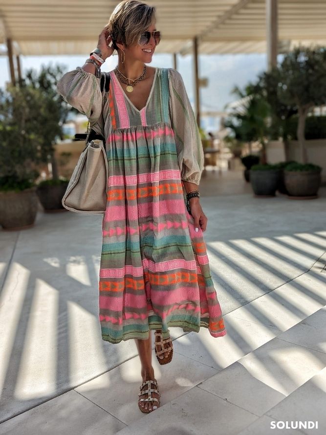 TIJDELIJK 50% KORTING | Odessa⢠| Kleurrijke zomerjurk