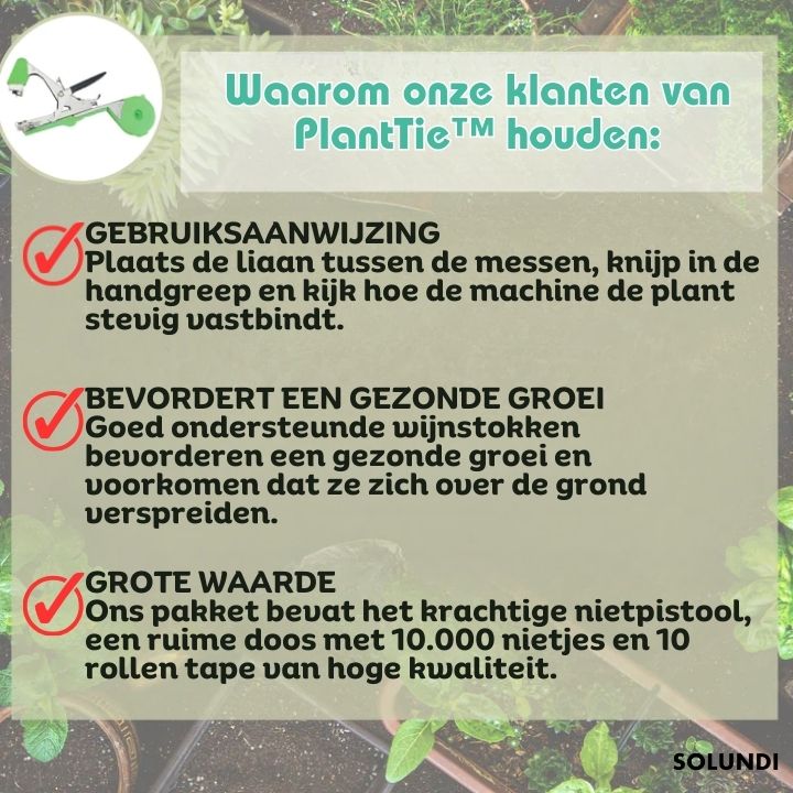 TIJDELIJK 50% KORTING | PlantTie⢠| Zet je planten stevig vast in een paar seconden!