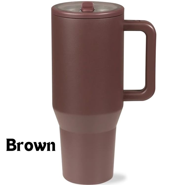 HydroMax™ | 40-oz geïsoleerde drinkbeker met handvat en uitklapbaar rubberen rietje