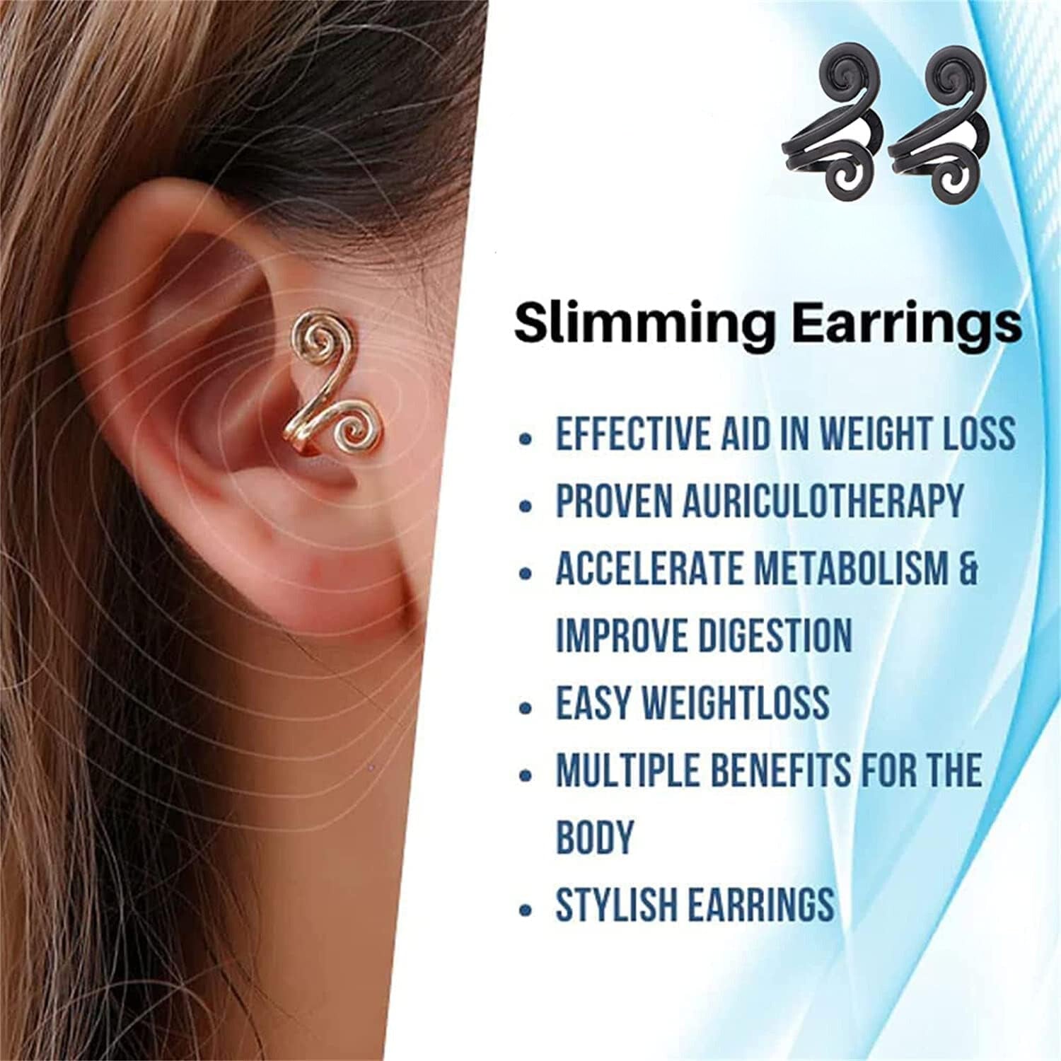 1 + 1 GRATIS VANDAAG | SlimEarrings⢠| Acupressuur afslankoorbellen