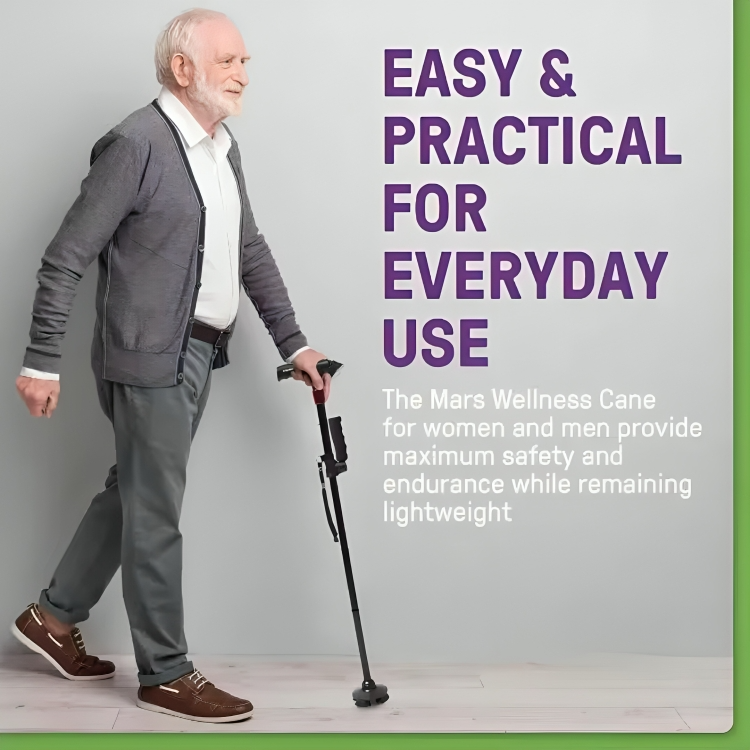 AlertCane™ | Telescopische opvouwbare wandelstok met alarm en LED-lampje