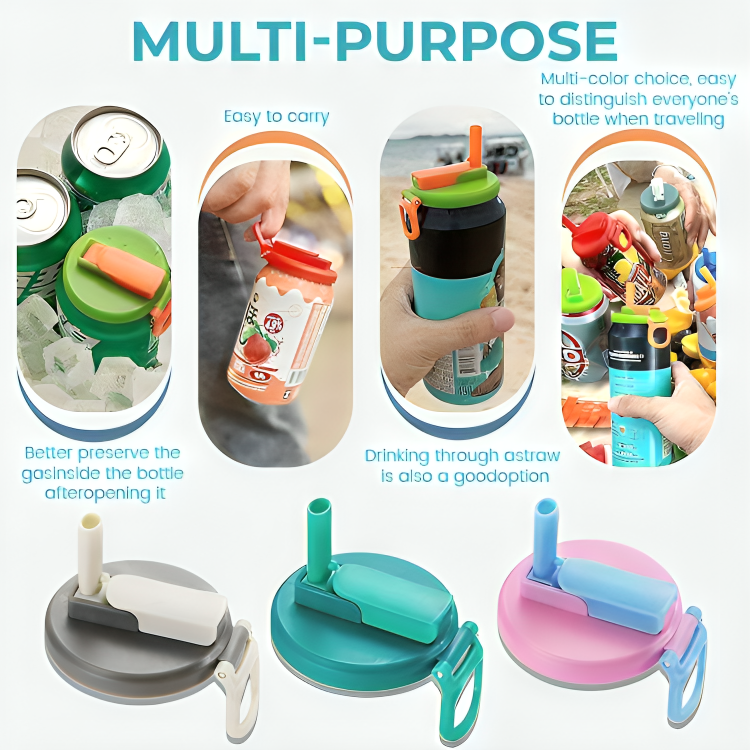 2 + 2 GRATIS VANDAAG | SipSeal⢠| Siliconen rietje Deksel van frisdrankblikje