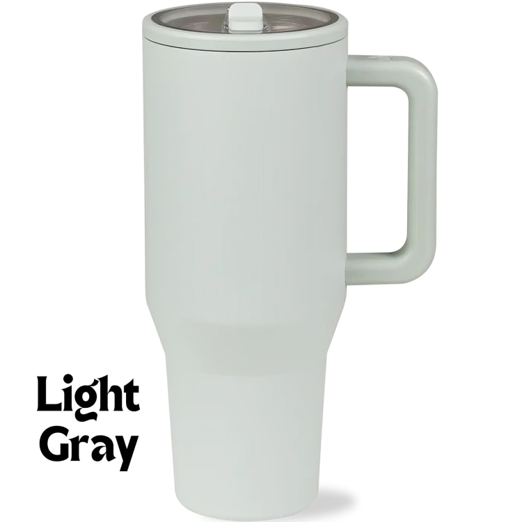 HydroMax™ | 40-oz geïsoleerde drinkbeker met handvat en uitklapbaar rubberen rietje