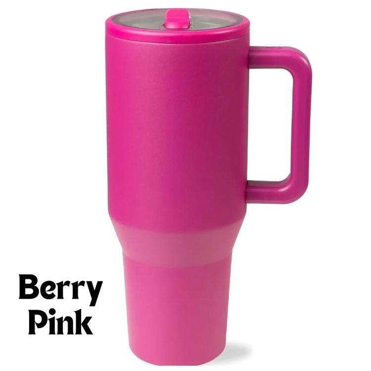 HydroMax™ | 40-oz geïsoleerde drinkbeker met handvat en uitklapbaar rubberen rietje