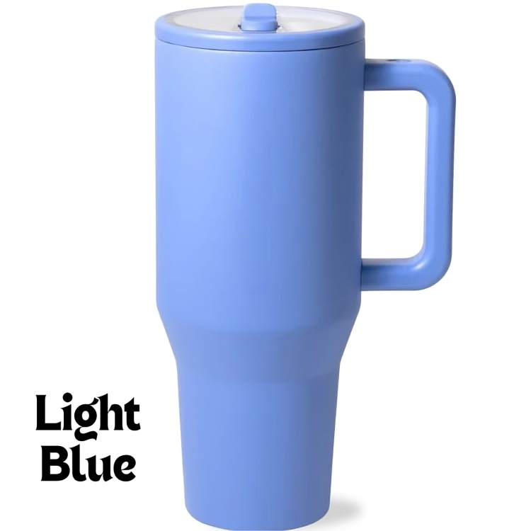 HydroMax™ | 40-oz geïsoleerde drinkbeker met handvat en uitklapbaar rubberen rietje