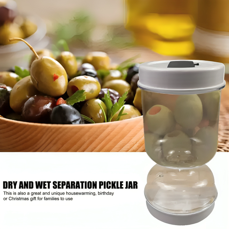 PickleVault⢠| Augurkenpot met droog-nat scheiding