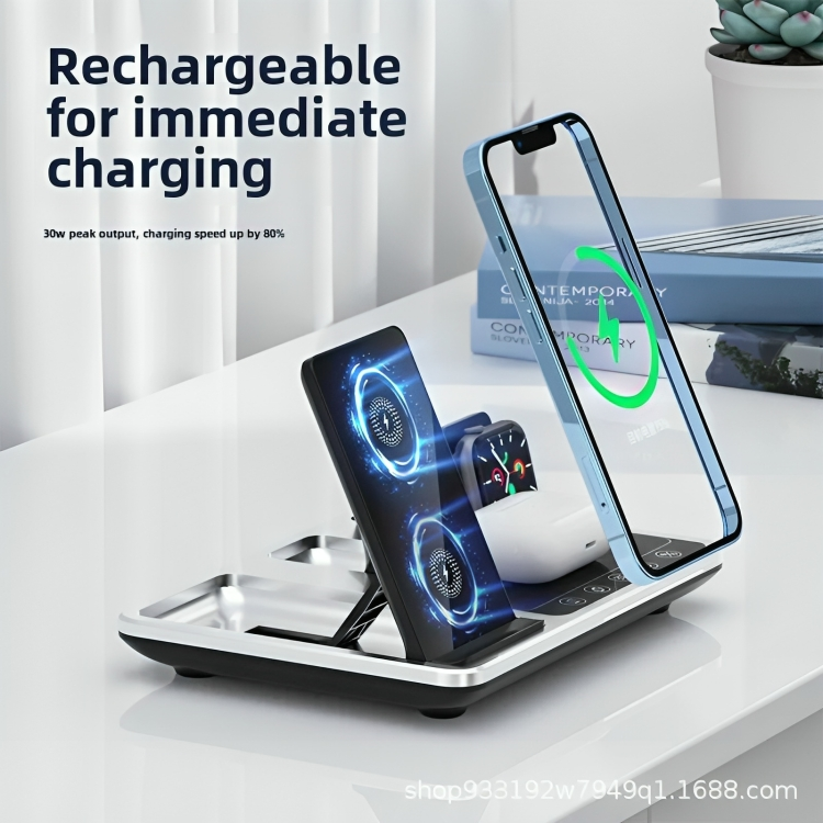 QuadCharge™ | Multifunctionele 4-in-1 draadloze oplader