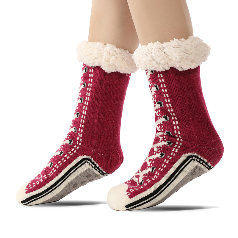 FuzzySole™ | Winterwarme, pluche gevoerde, antislip pantoffelsokken