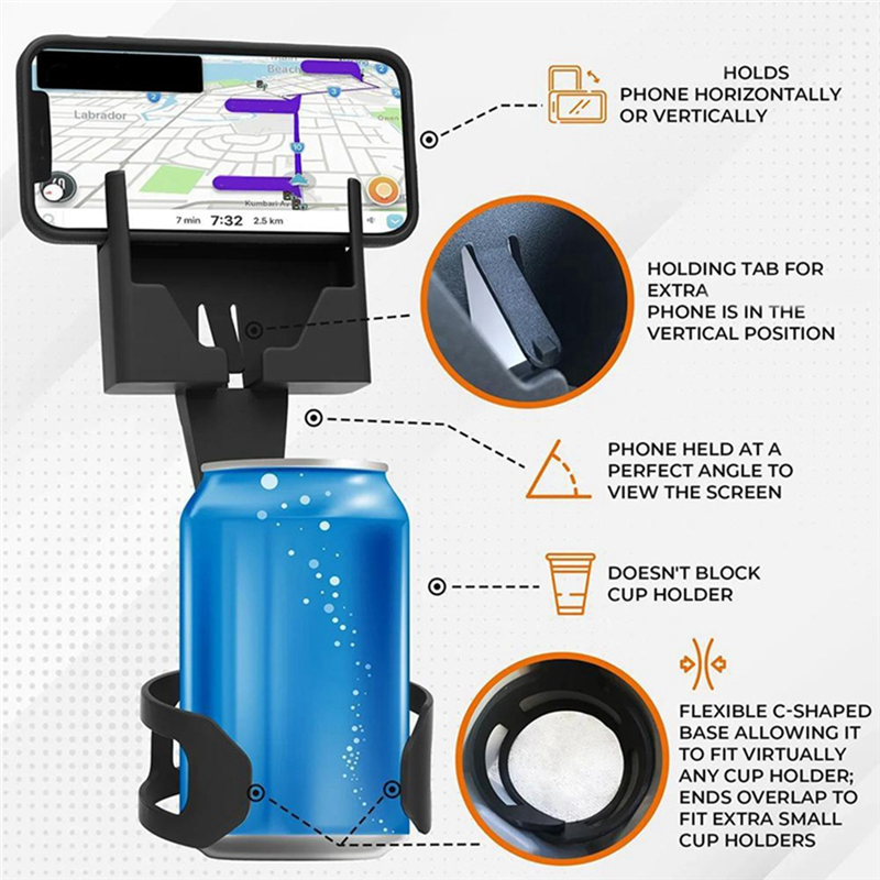 SipNHold⢠| 2-in-1 auto telefoon & bekerhouder