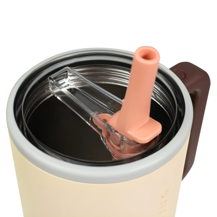 HydroMax™ | 40-oz geïsoleerde drinkbeker met handvat en uitklapbaar rubberen rietje