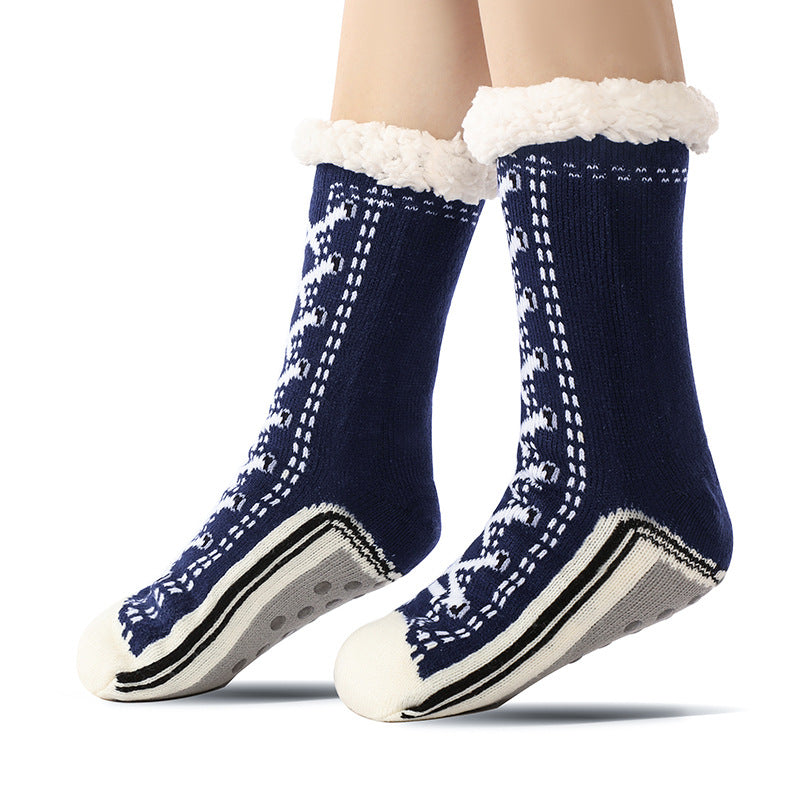 FuzzySole™ | Winterwarme, pluche gevoerde, antislip pantoffelsokken