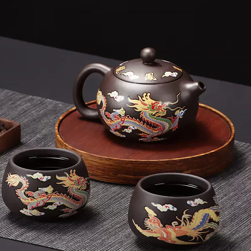 MysticBrew™ | Draak en feniks kleurveranderende theepot