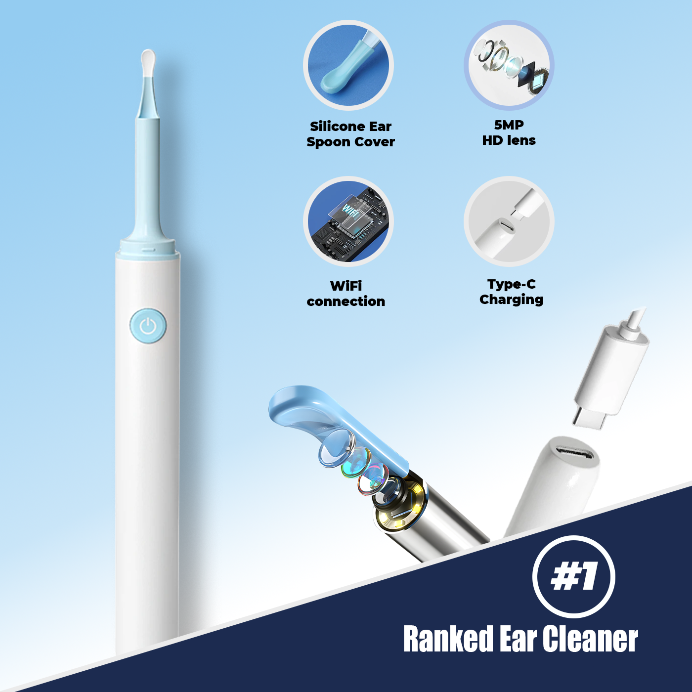 EarClear™ | Gemakkelijk oorsmeer verwijderen met realtime visuals!