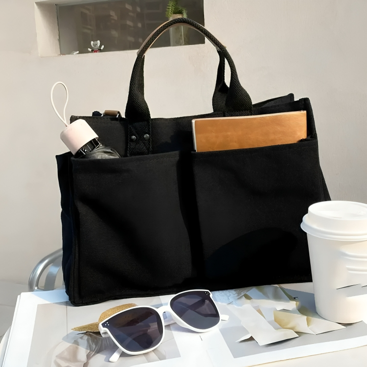 UrbanTote⢠| Canvas draagtas met meerdere zakken