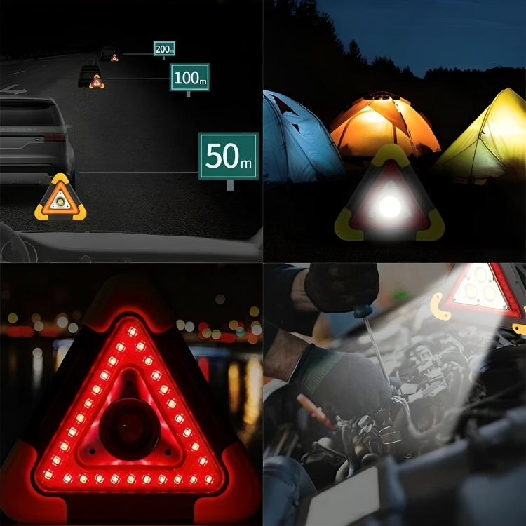 RoadSafe⢠| Driehoekige noodseinlamp op zonne-energie
