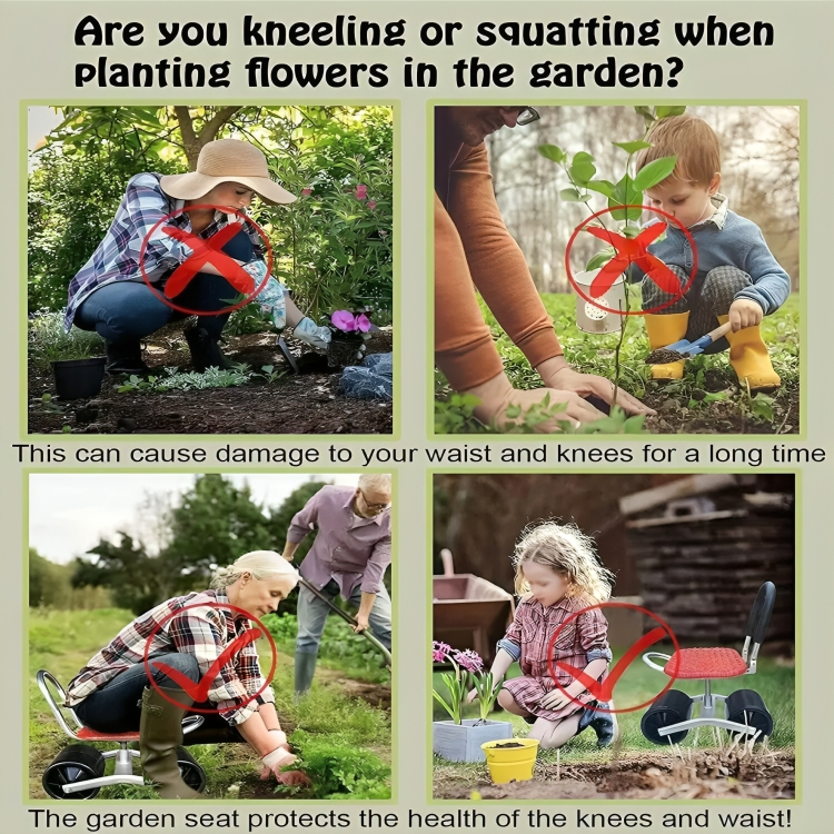 TIJDELIJK 50% KORTING | SpinnySeat™ | 360° ergonomische tuinkruk