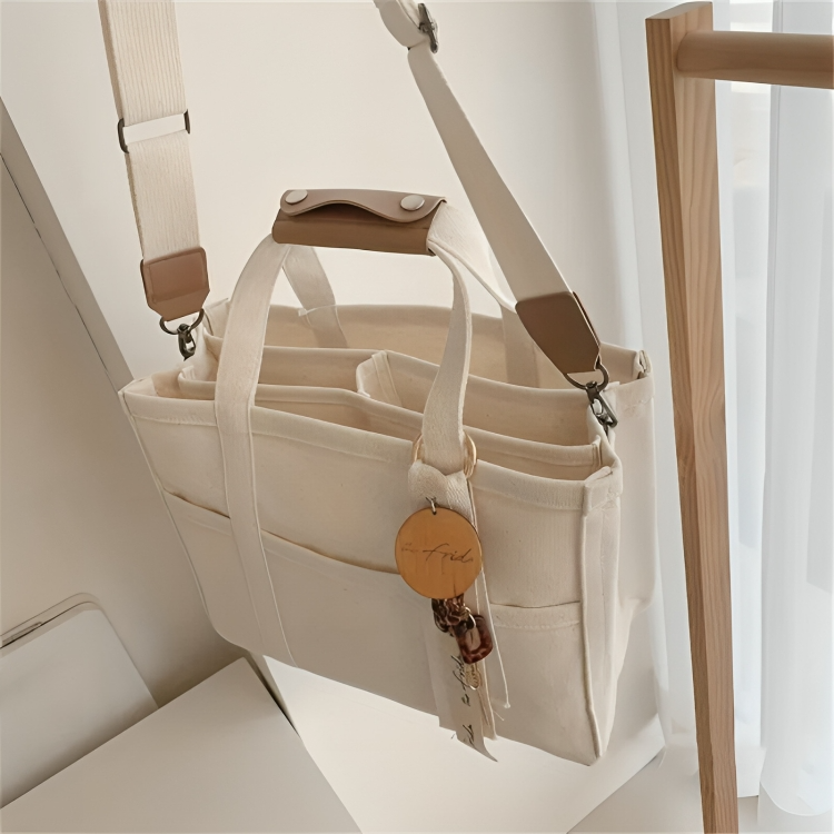 UrbanTote⢠| Canvas draagtas met meerdere zakken