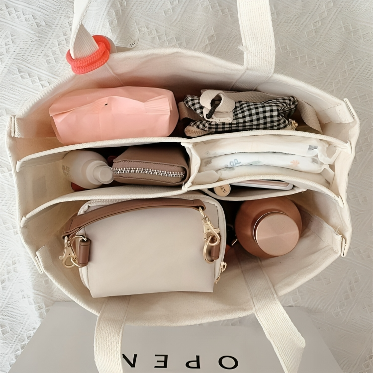UrbanTote⢠| Canvas draagtas met meerdere zakken