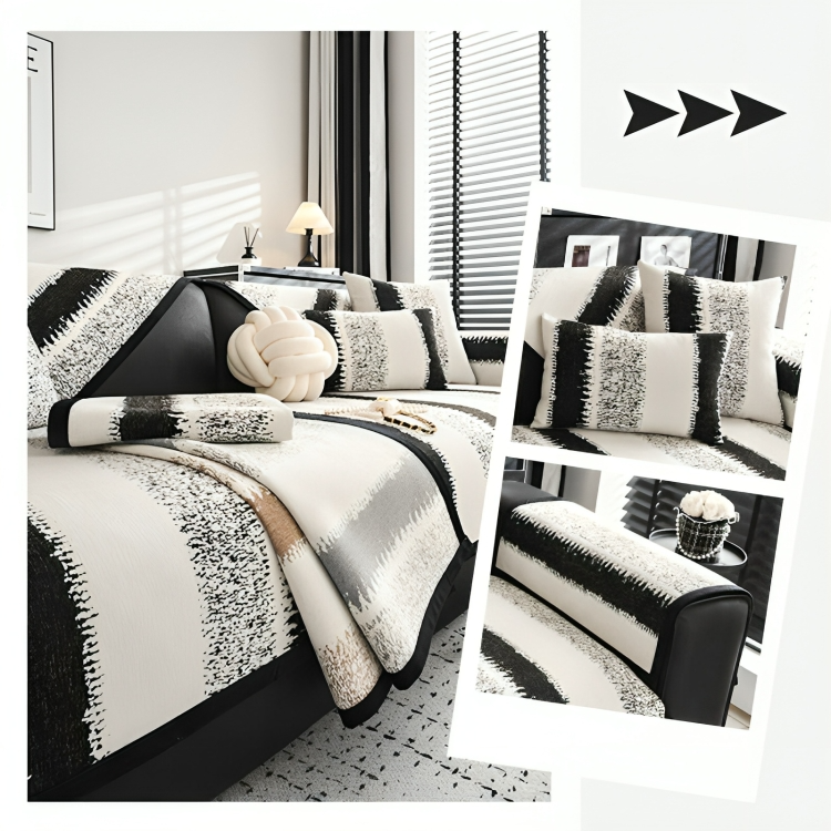 SnugCover™ | Universele antislip gestreepte bankhoes