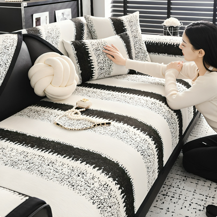 SnugCover™ | Universele antislip gestreepte bankhoes