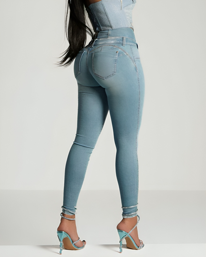 Amaris™ | Skinny jeans met hoge taille en achterrits