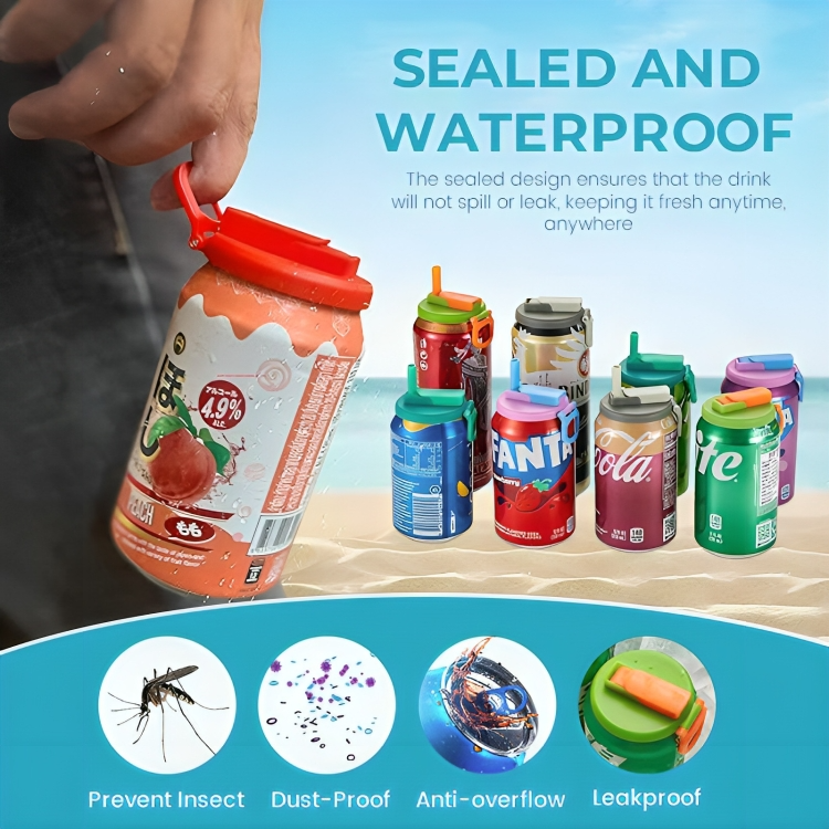 2 + 2 GRATIS VANDAAG | SipSeal⢠| Siliconen rietje Deksel van frisdrankblikje