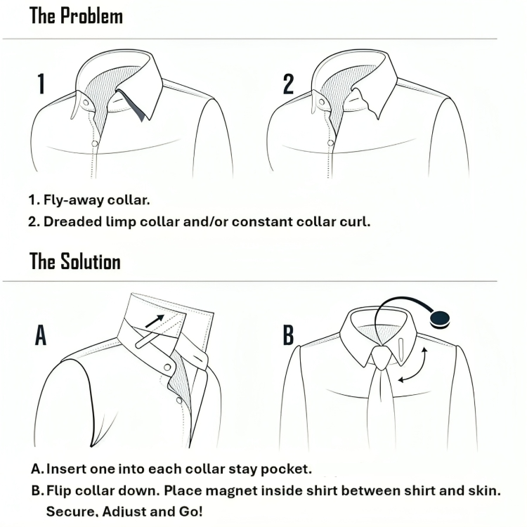 CollarFix™ | Magnetische Kraagstijvers