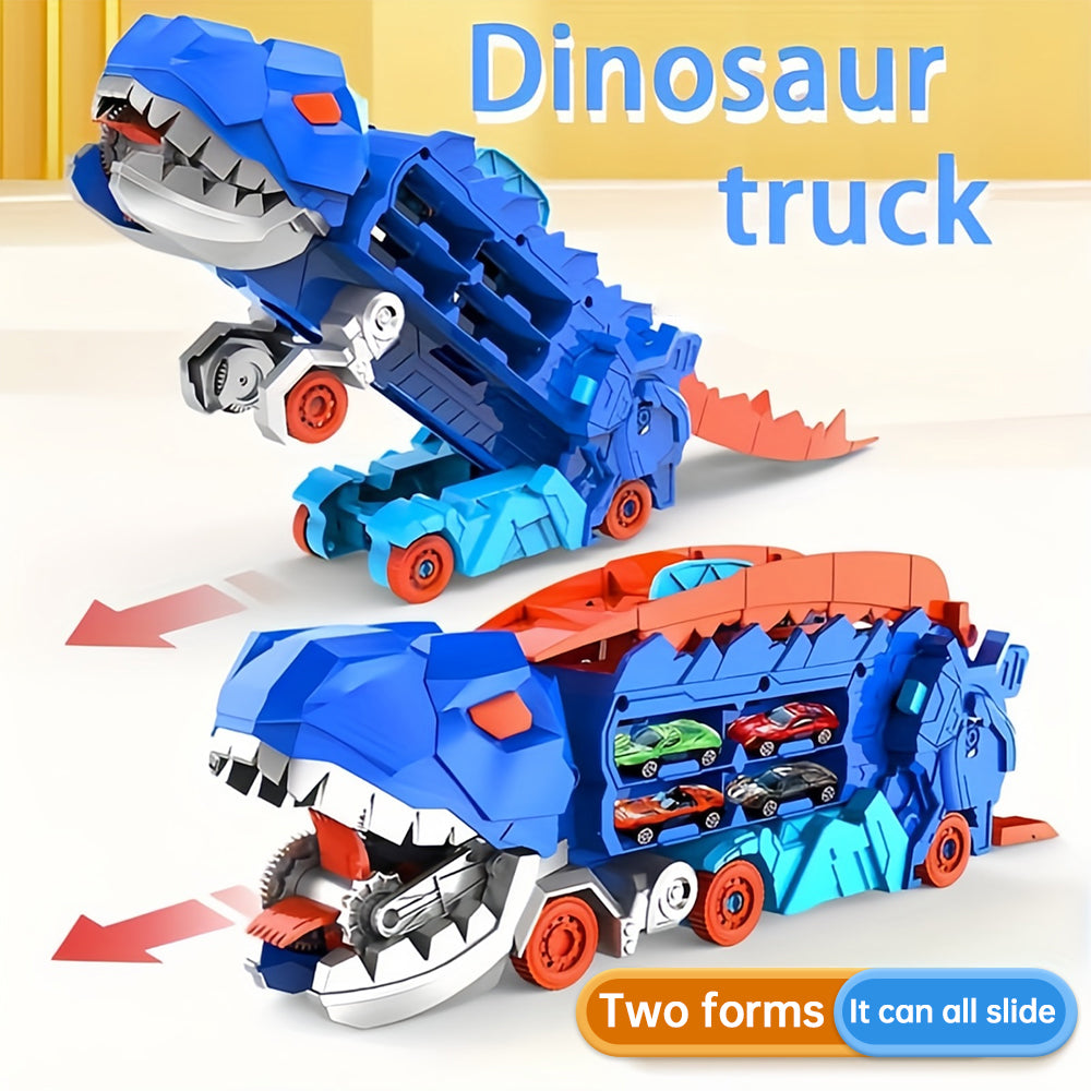 TIJDELIJK 50% KORTING | RacerRex™ | Dinosaurus transportwagen met opklapbare glijbaan