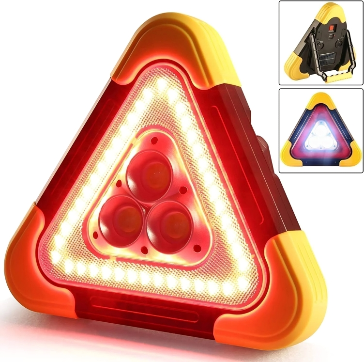 RoadSafe⢠| Driehoekige noodseinlamp op zonne-energie