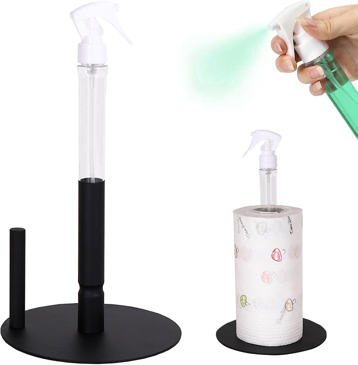 SprayNSwipe™ | Papieren handdoekhouder met spuitfles