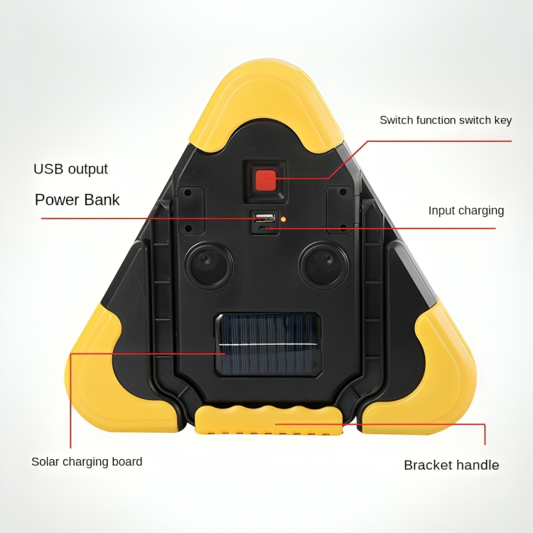 RoadSafe⢠| Driehoekige noodseinlamp op zonne-energie