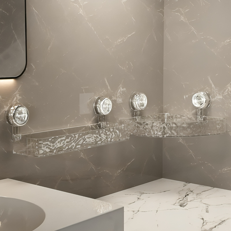 LuxeShelf⢠| Luxe zuignap douche organizer
