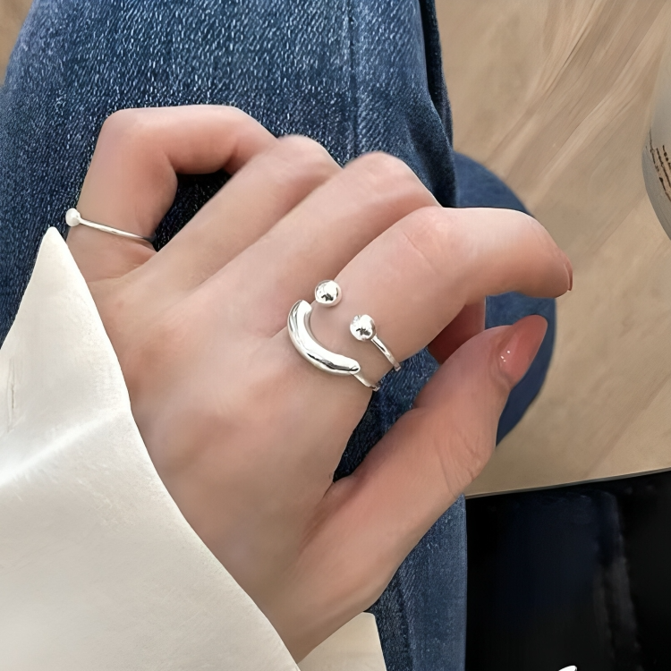 TIJDELIJK 50% KORTING | PositiviRing⢠| Smiley Verstelbare ring