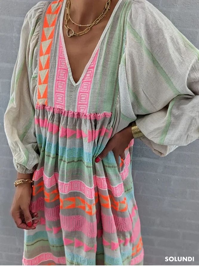 TIJDELIJK 50% KORTING | Odessa™ | Kleurrijke zomerjurk