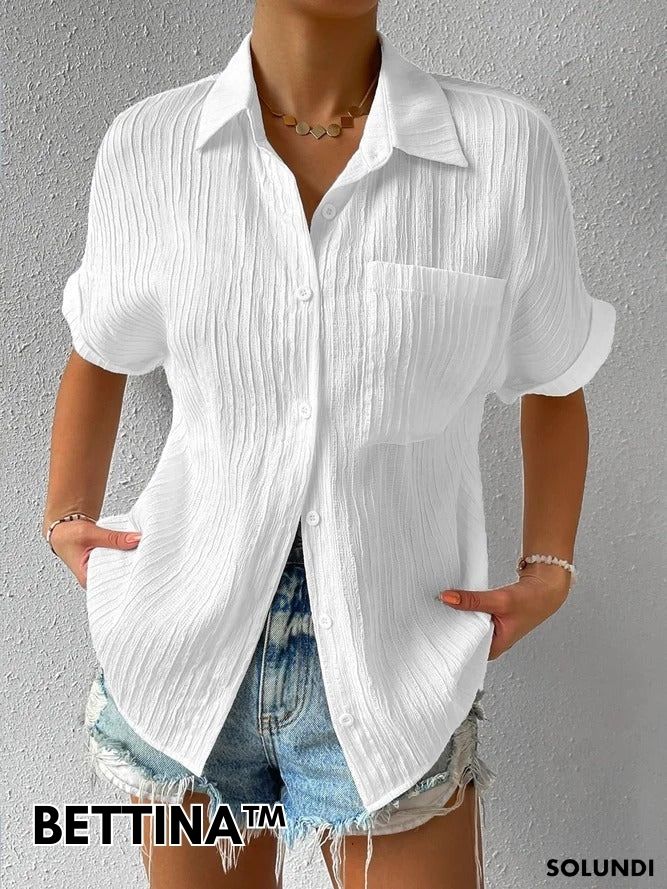 Bettina™ - Blouse met overhemd kraag en knopen