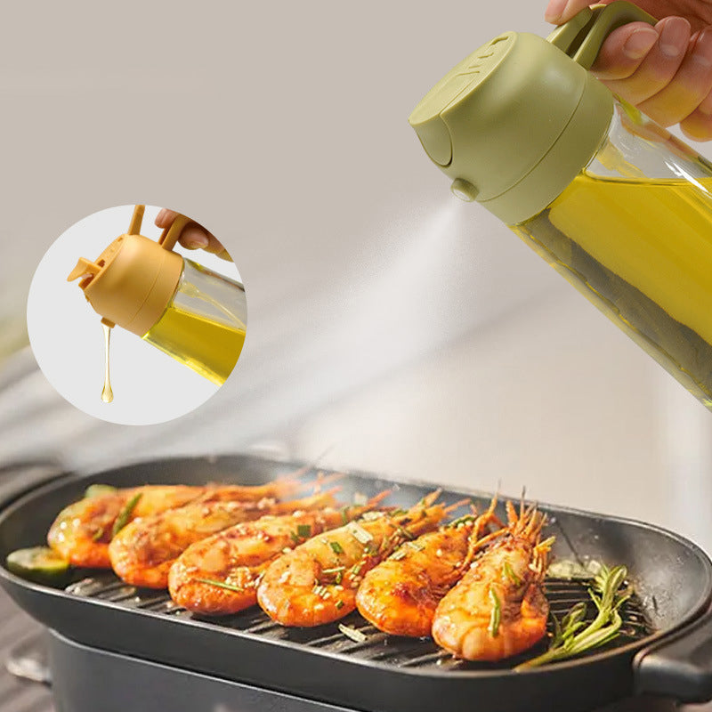 TIJDELIJK 50% KORTING | Splash&Drizzle™ | 2 in 1 Oliespuitfles En Glazen Dispenser