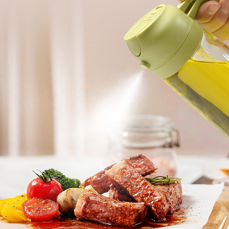 TIJDELIJK 50% KORTING | Splash&Drizzle™ | 2 in 1 Oliespuitfles En Glazen Dispenser