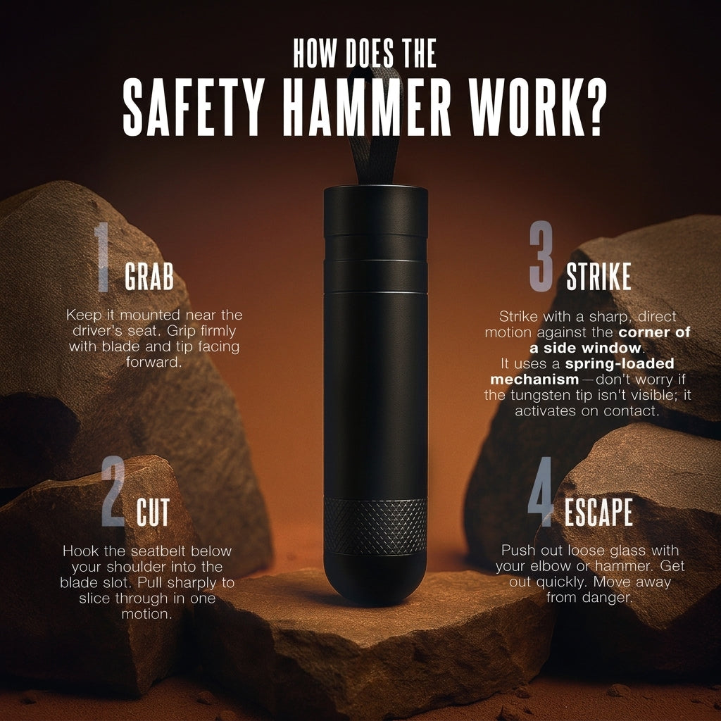 1 + 1 GRATIS VANDAAG | EscapeHammer™ - Auto-noodhamer