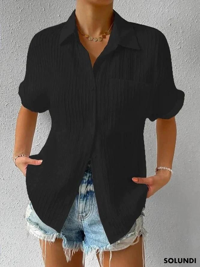 Bettina™ - Blouse met overhemd kraag en knopen