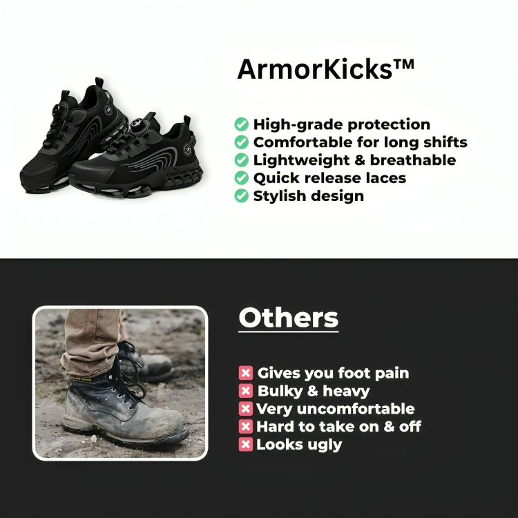 TIJDELIJK 50% KORTING | ArmorKicks™ | Stoer op het werk, zacht aan je voeten!