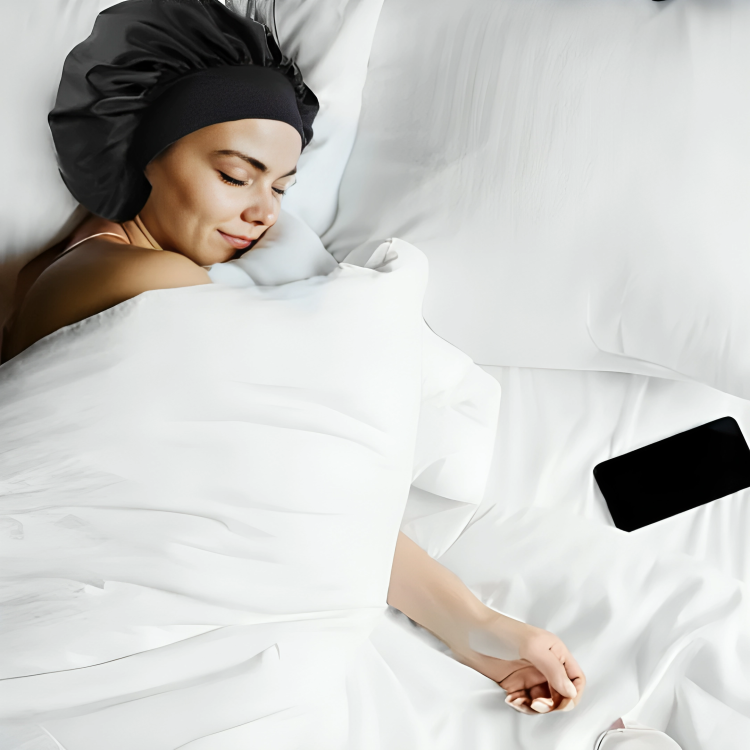 FrizzShield™ | Luxe zijden satijnen nachtmuts